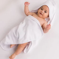 The Sleep Store Baby Basics Baby Hooded Towel White New