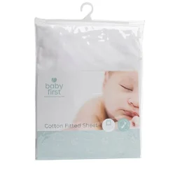 Baby First Fitted Portacot Sheet - White Fashion