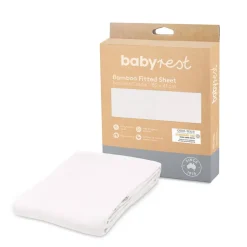 BabyRest Bamboo Fitted Sheet 140 x 70cm White Sale