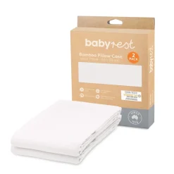BabyRest Junior Bamboo Pillow Case 2 Pack White Outlet