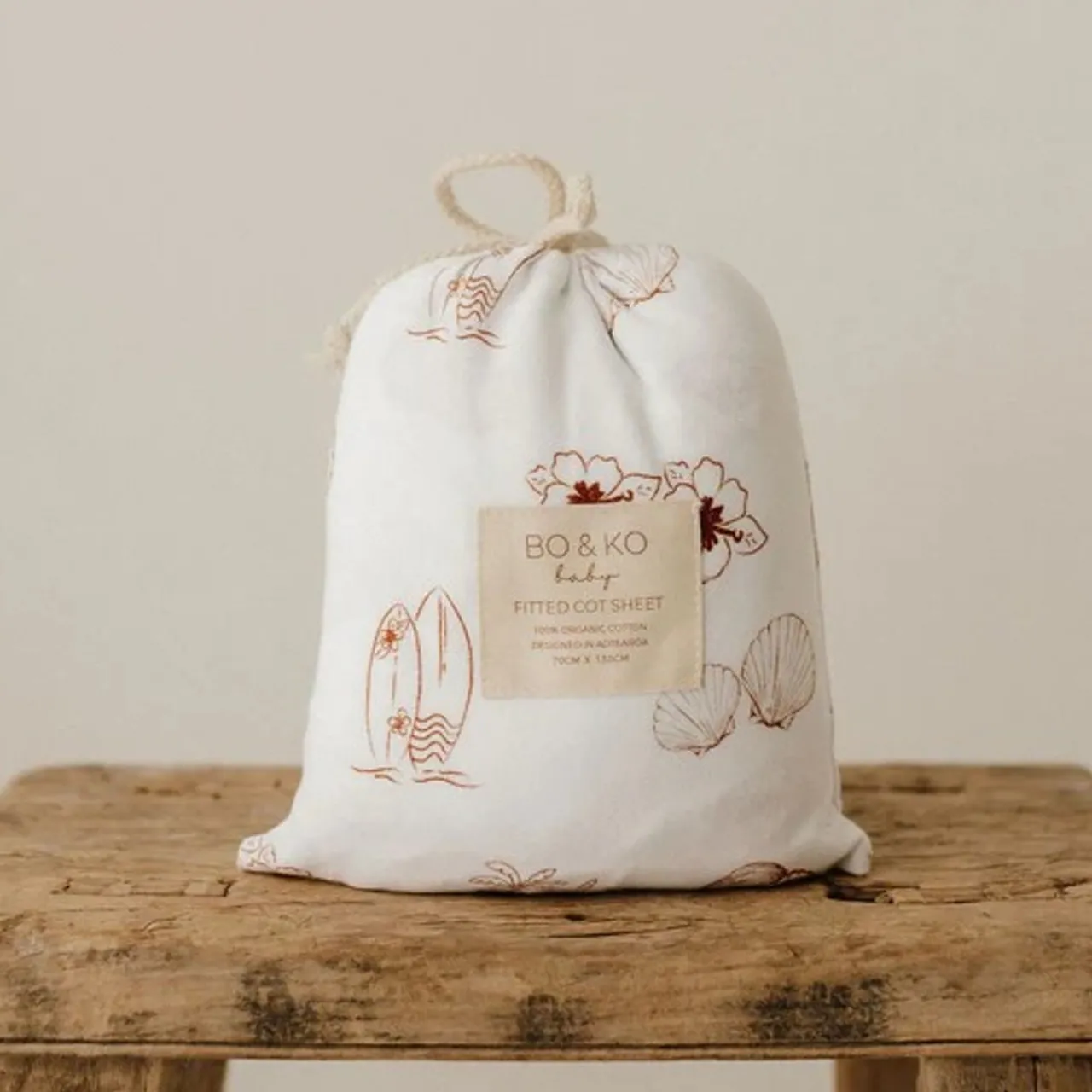 BO & KO Baby Fitted Cot Sheet 70 x 130cm Outlet