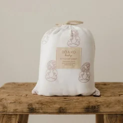 BO & KO Baby Fitted Cot Sheet 70 x 130cm Outlet
