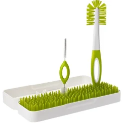 Boon Trip Travel Drying Rack & Bottle Brushes Green Clearance
