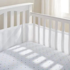 BreathableBaby Breathable Mesh Cot Liner - 4 Sides White New