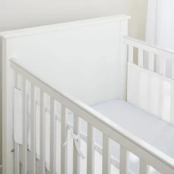 BreathableBaby Breathable Mesh Cot Liner - 2 Sides / Solid-end cots White Clearance