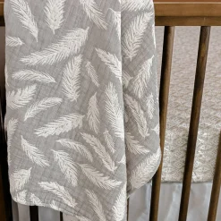 Crane Baby Jacquard Blanket - Ezra - Grey Feather - Clearance Clearance