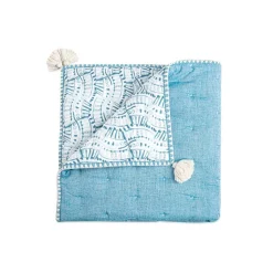 Crane Baby Reversible Cot Quilt - Caspian - Clearance Discount