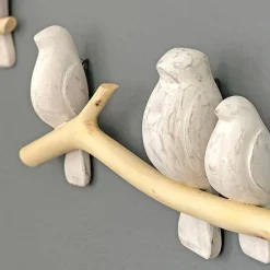 Crane Baby Wooden Perch Wall Decor - 2pc Fashion