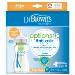 Dr Browns Options+ Baby Bottle - Wide Neck 3 pack Hot
