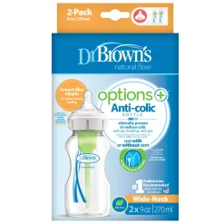 Dr Browns Options+ Baby Bottle - Wide Neck 2 pack Hot