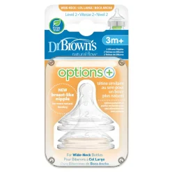 Dr Browns Options+ Wide Neck Silicone Teats 2 pack Outlet