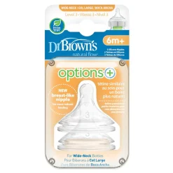 Dr Browns Options+ Wide Neck Silicone Teats 2 pack Outlet