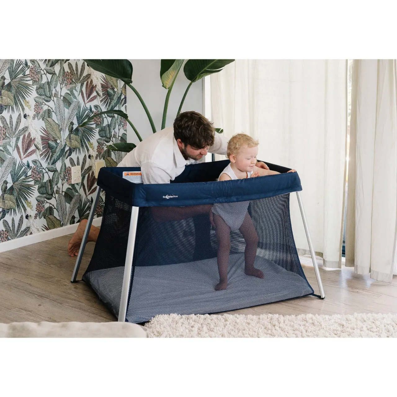 The Sleep Store Drift Travel Cot - Navy Fashion