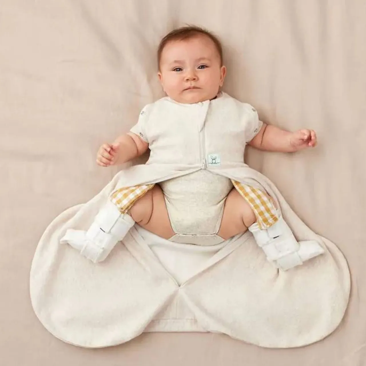 Ergopouch 0.2 tog Organic Hip Harness Jersey Sleeping Bag Oatmeal Marle Clearance