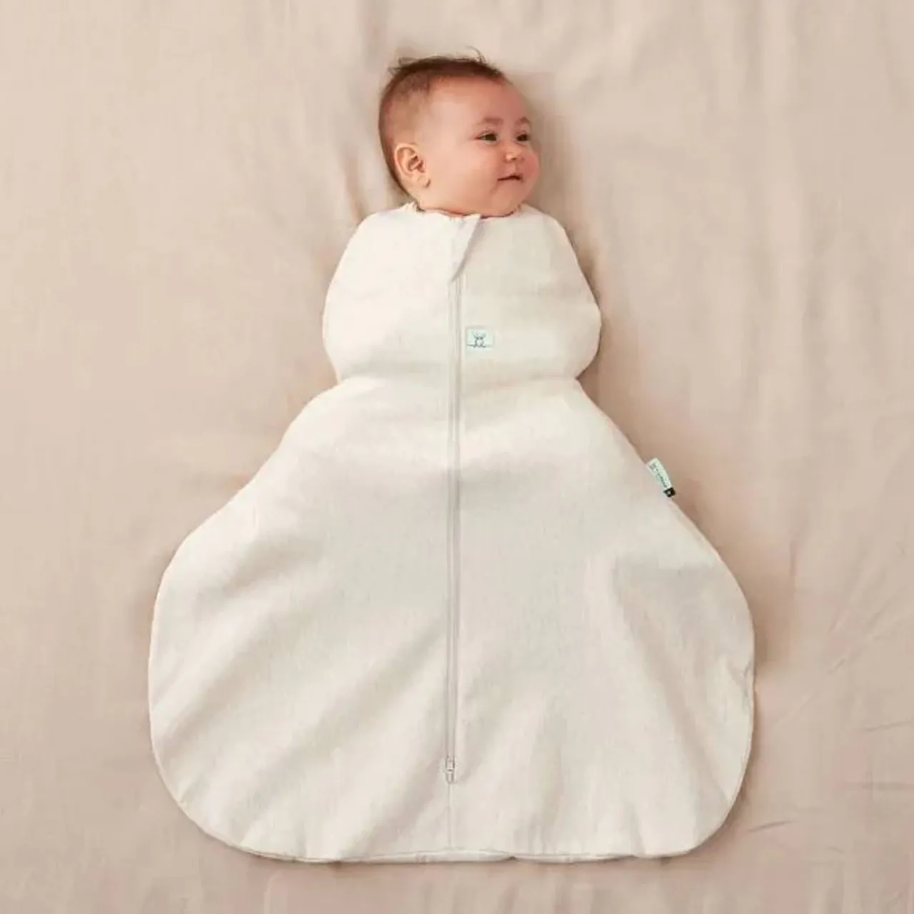 Ergopouch 0.2 tog Organic Hip Harness Jersey Sleeping Bag Oatmeal Marle Clearance
