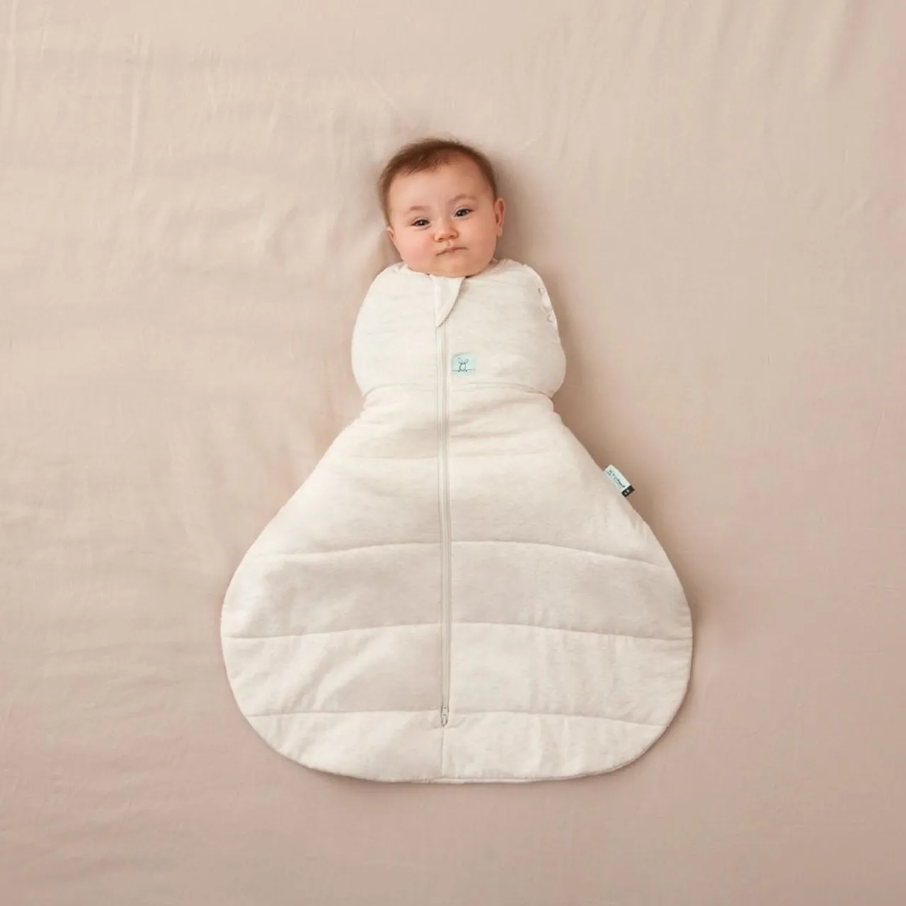 Ergopouch 2.5 tog Organic Hip Harness Cocoon Swaddle Bag Oatmeal Marle Best