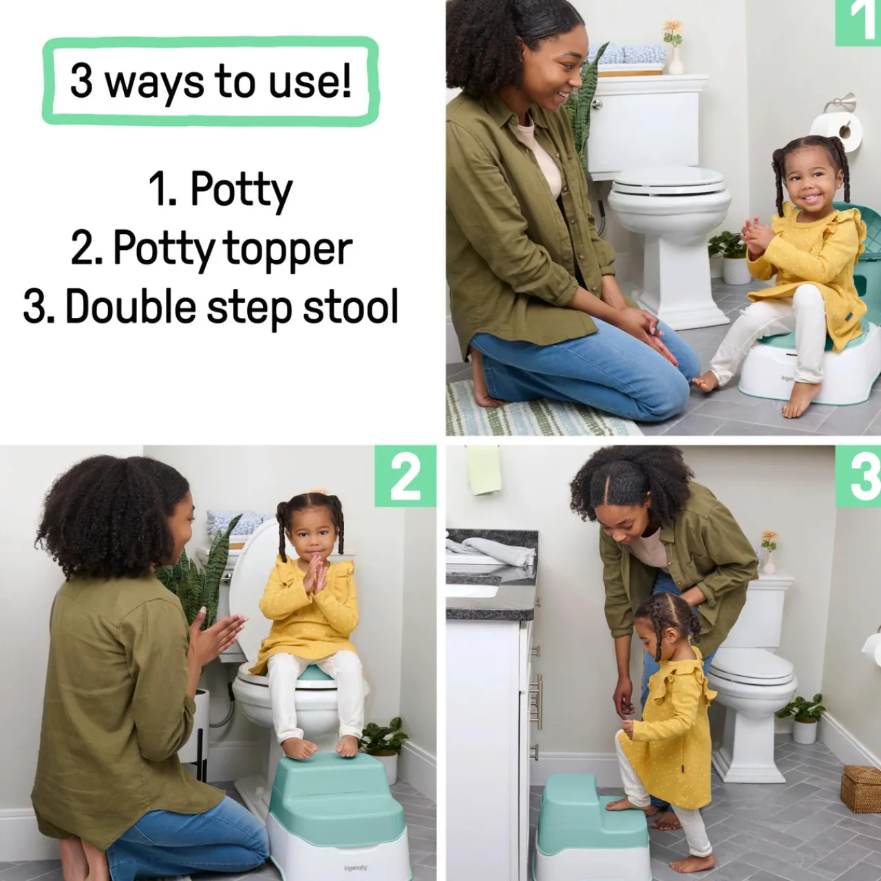 Ingenuity Prepare to Potty 3-in-1 Potty & Step Stool System Teal Sale