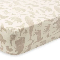 Jollein Fitted Jersey Bassinet Sheet - 40 x 80cm Animals Nougat Sale