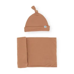 Little Unicorn Stretch Knit Hat & Swaddle Set Terracotta Sale
