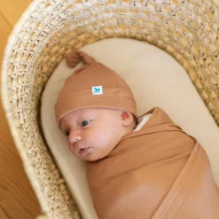 Little Unicorn Stretch Knit Hat & Swaddle Set Terracotta Sale