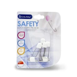 Other Lucky Baby - Safety Lock Nappy Pin 6pk - Clearance Fashion