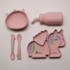 Melii Silicone 5 Piece Feeding Gift Set - Unicorn Discount
