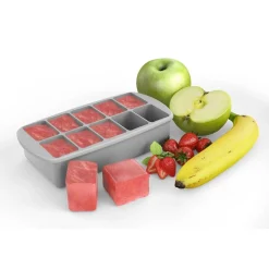 Melii Silicone Baby Food Freezer Tray with Lid - Luxe Luxe Grey Clearance