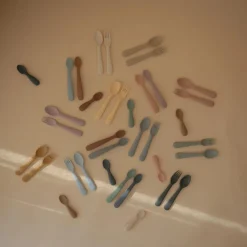 Mushie Dinnerware Fork & Spoon Set Hot