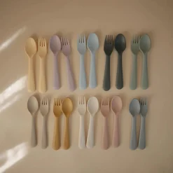 Mushie Dinnerware Fork & Spoon Set Hot