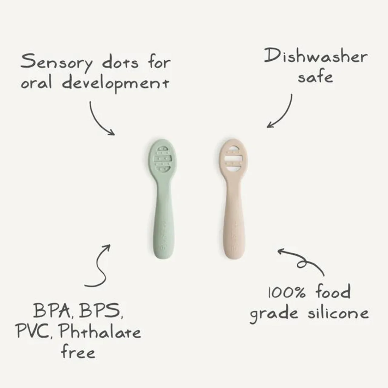 Mushie First Feeding Baby Spoons 2pk Fashion