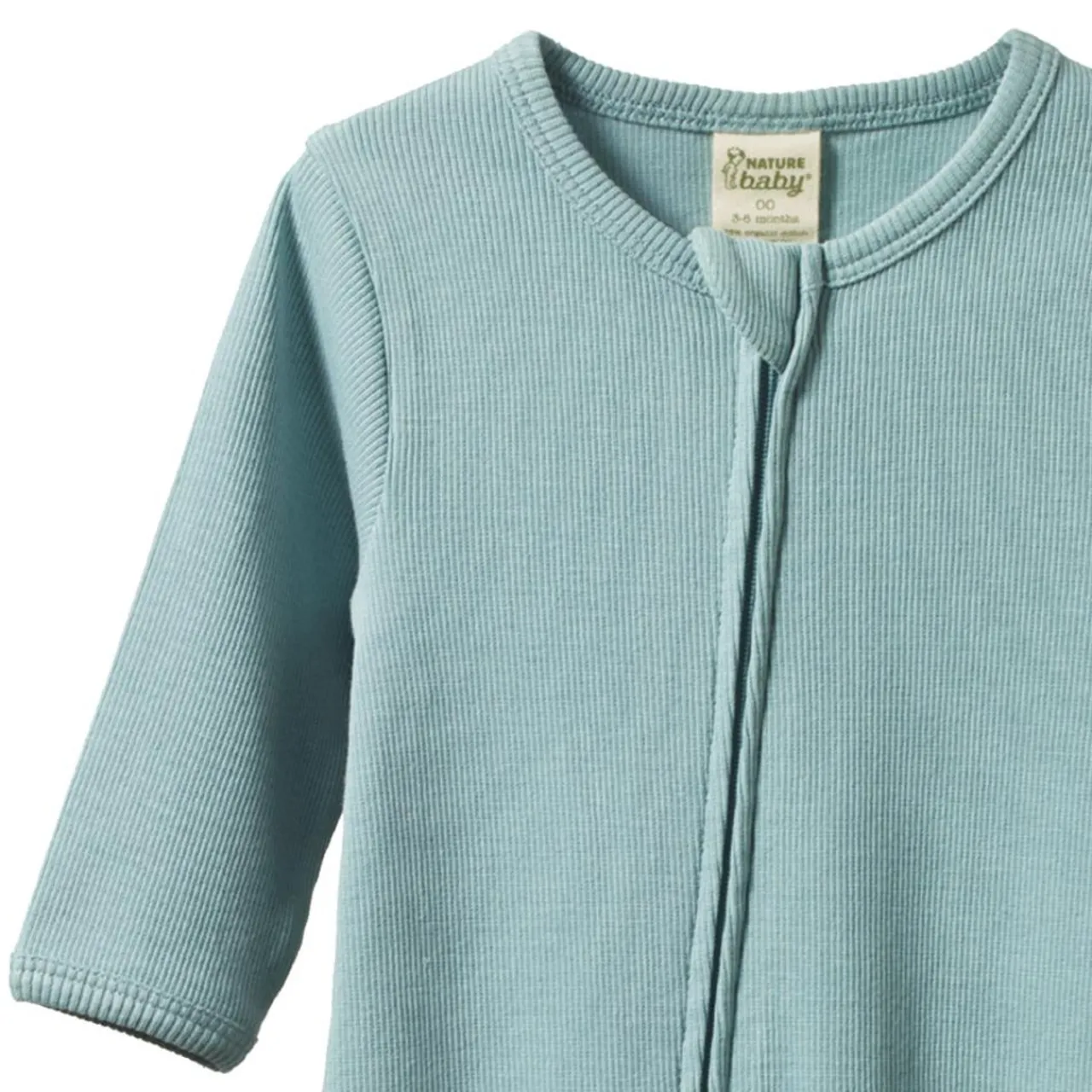 Nature Baby Cotton Rib Dreamlands Zipsuit Powder Blue Outlet