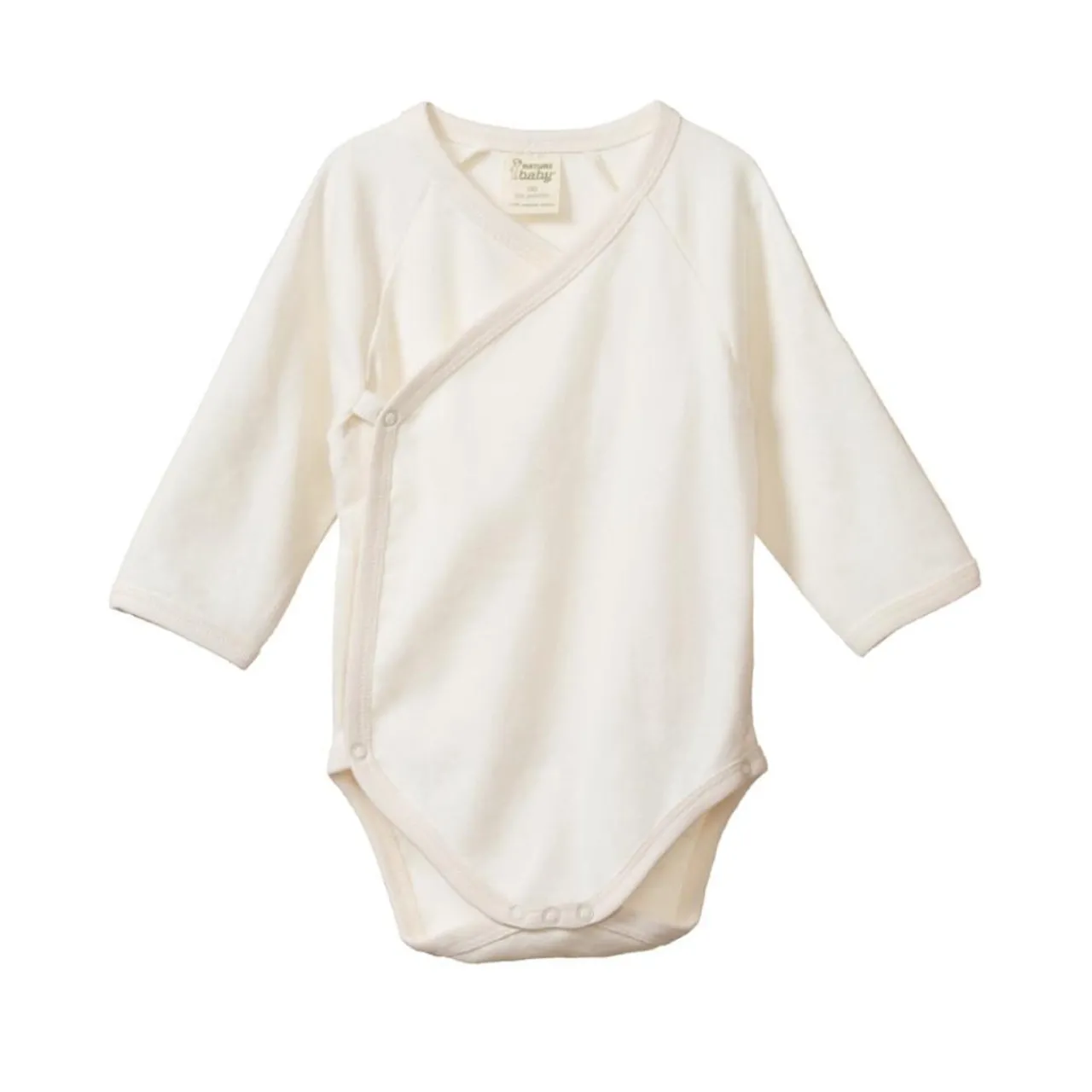 Nature Baby Long Sleeve Cotton Kimono Bodysuit Clearance