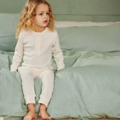 Nature Baby Long Sleeve Pointelle Pyjamas 2pc Natural Outlet