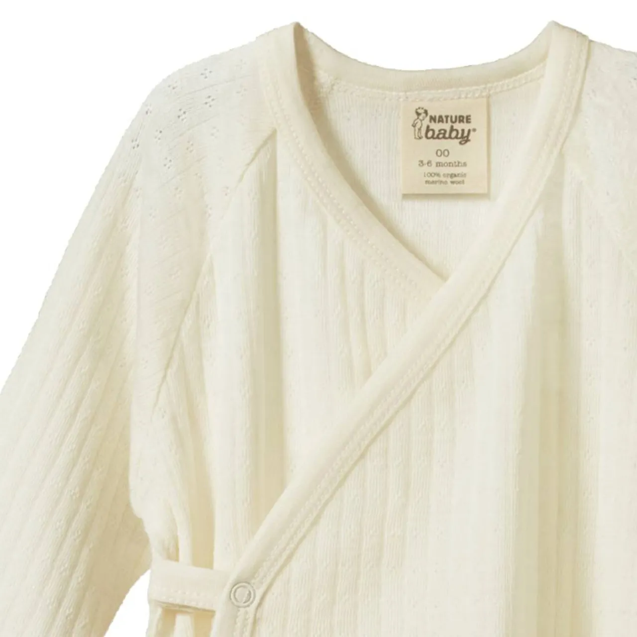 Nature Baby Merino Kimono Pointelle Stretch & Grow Clearance