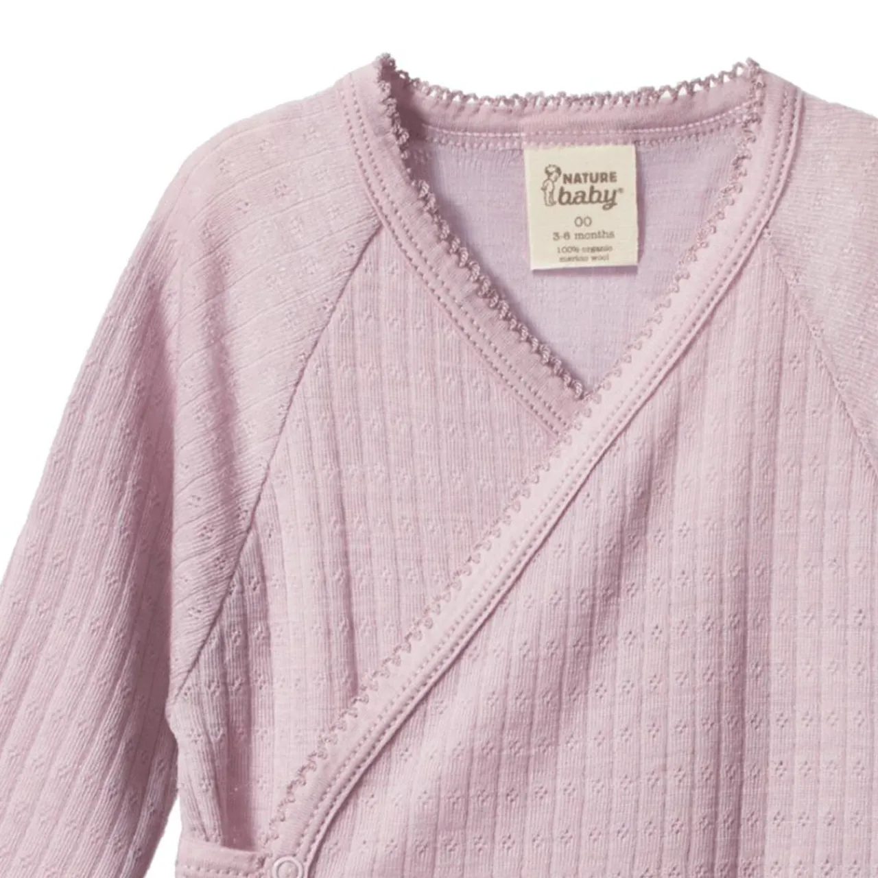 Nature Baby Merino Kimono Pointelle Stretch & Grow Clearance