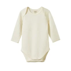Nature Baby Merino Pointelle Long Sleeve Bodysuit Hot