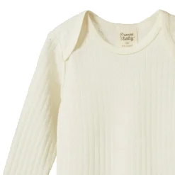 Nature Baby Merino Pointelle Long Sleeve Bodysuit Hot