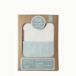 Nature Baby Organic Cotton Derby Rib Bodysuit - 2 pack Hot