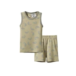 Nature Baby Organic Cotton Singlet Pyjama Set Chameleon Moss Print Online