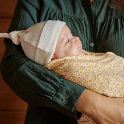 Nature Baby Pointelle Knotted Beanie New