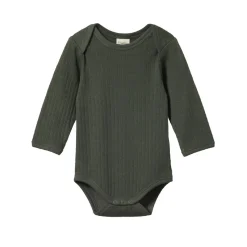 Nature Baby Pointelle Long Sleeve Bodysuit Hot