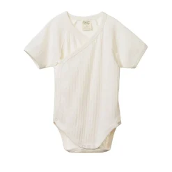 Nature Baby Short Sleeve Kimono Pointelle Bodysuit Natural Outlet