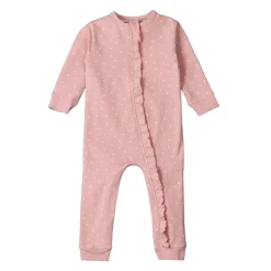 The Sleep Store Organic Cotton Ruffle Zip Suit - Clearance Berry Dot Fashion