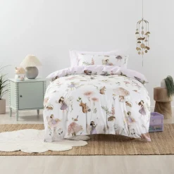 Squiggles Cotton Duvet Cover Set - Fairy Grove Silver Best