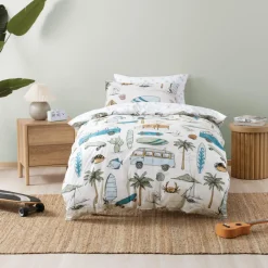 Squiggles Cotton Duvet Cover Set - Gone Surfing Hot