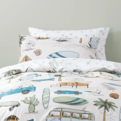 Squiggles Cotton Duvet Cover Set - Gone Surfing Hot