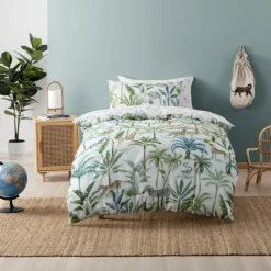 Squiggles Cotton Duvet Cover Set - Jungle Oasis Sale