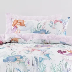 Squiggles Cotton Duvet Cover Set - Mermaid Lagoon Hot