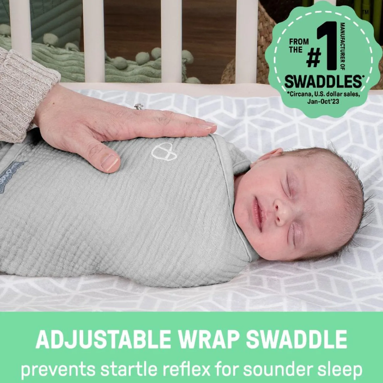 SwaddleMe by Ingenuity Muslin Original Stage 1 1.5 tog Swaddle 1pk Clearance