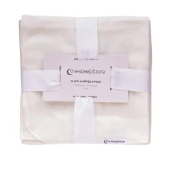 The Sleep Store Flannelette Flat Cloth Nappy 5pk Natural Best